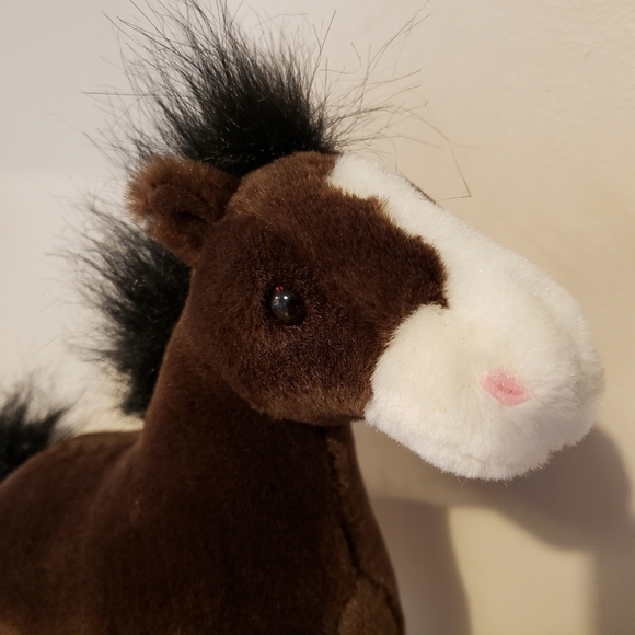 Gund “Dale” Clydesdale Firm Plush Horse Stuffed Animal Realistic Toy Brown White - Picture 3 of 11